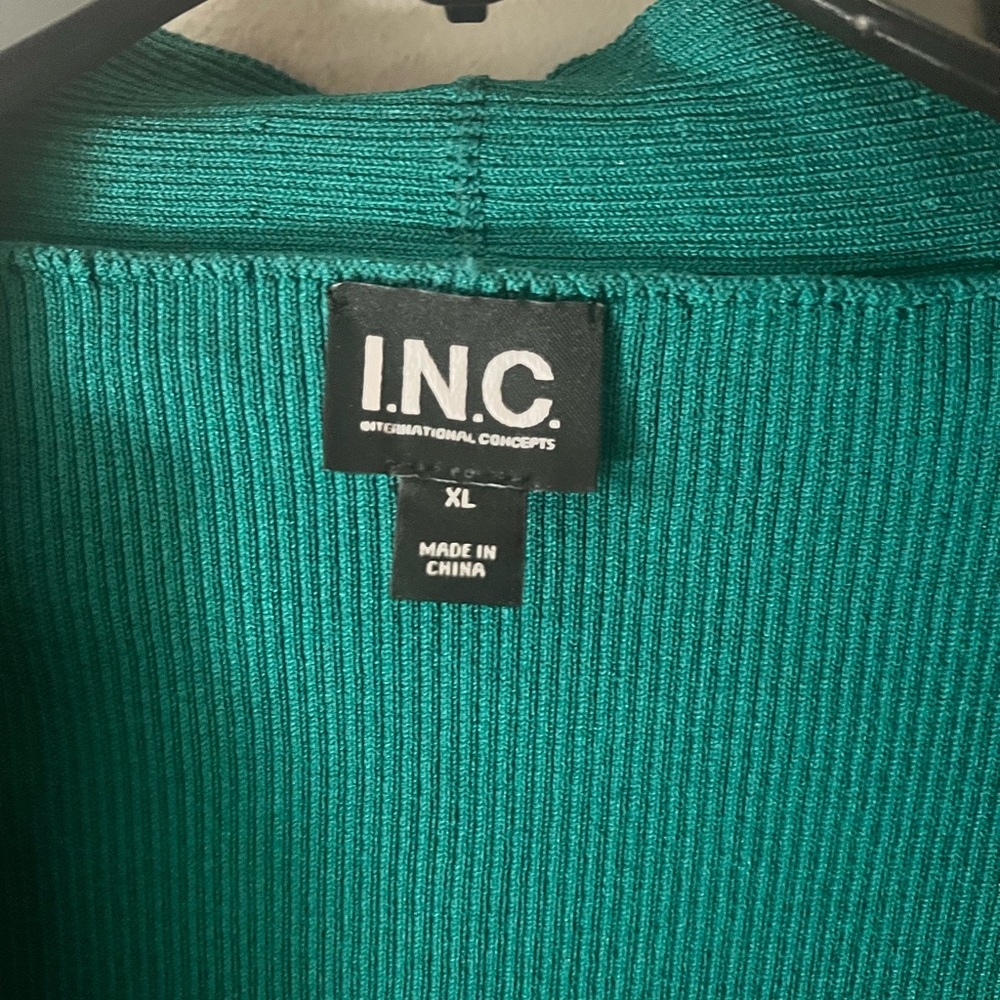 INC Green Ribbed Sweater - Picture 3 of 4